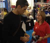 Sarah with Advendure team during ACM 2013 expo!